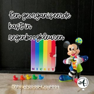 een georganiseerde kast in regenboogkleuren omslagfoto