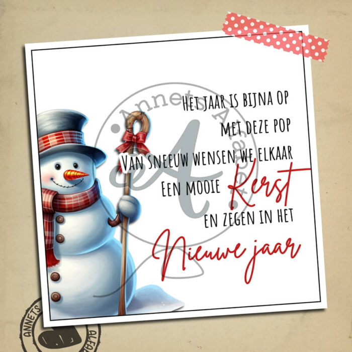 Kerst Sneeuwpop 3 het jaar achtergrond zw wm