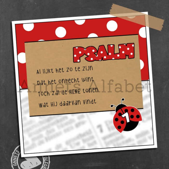 Psalmen 7 lieveheersbeestje achtergrond