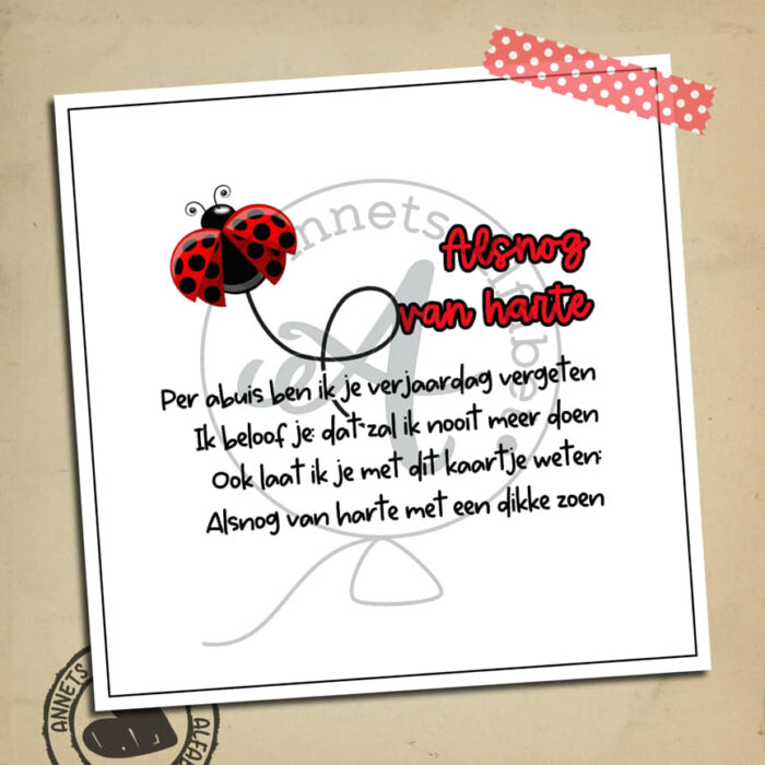 PLAATJES Gedichtjes Verjaardag Ladybug 15 Per abuis