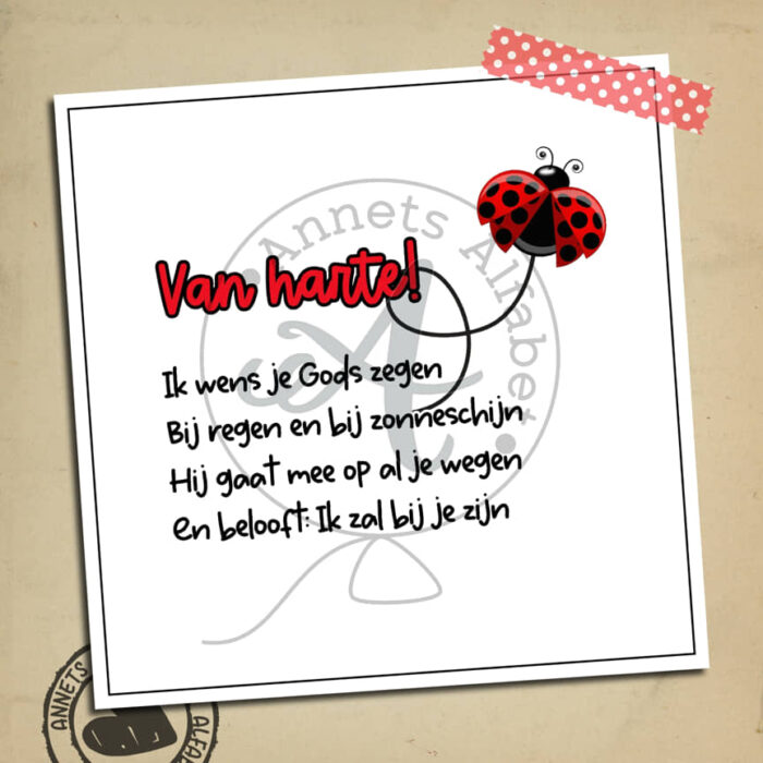 PLAATJES Gedichtjes Verjaardag Ladybug 05 Gods zegen