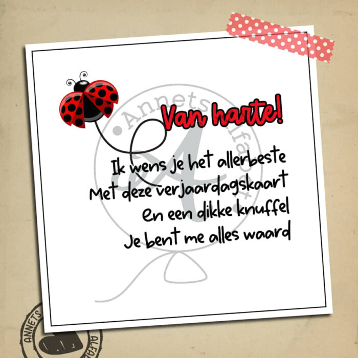 PLAATJES Gedichtjes Verjaardag Ladybug 07 Het allerbeste