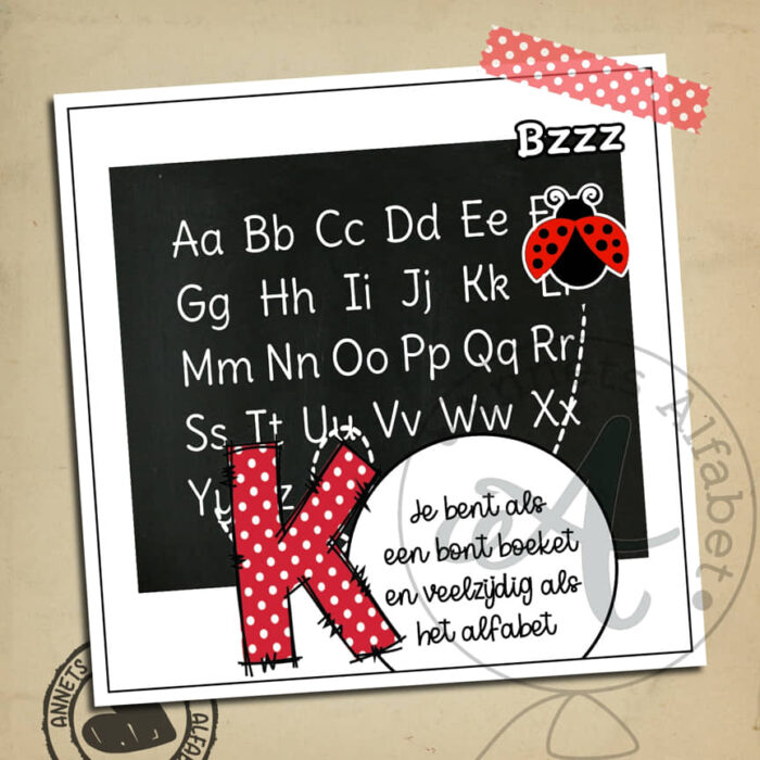 alfabet veelzijdig K11 lieveheersbeestje zw wm