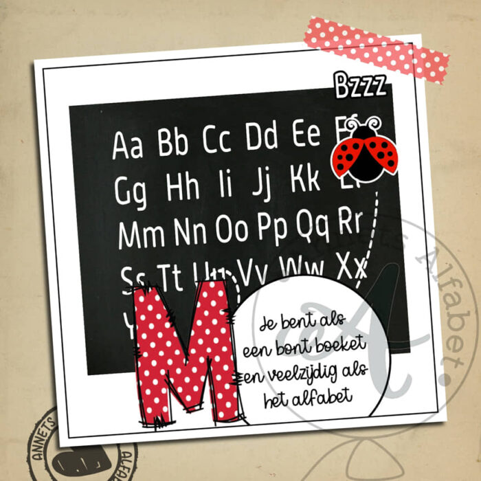 alfabet veelzijdig M13 lieveheersbeestje zw wm