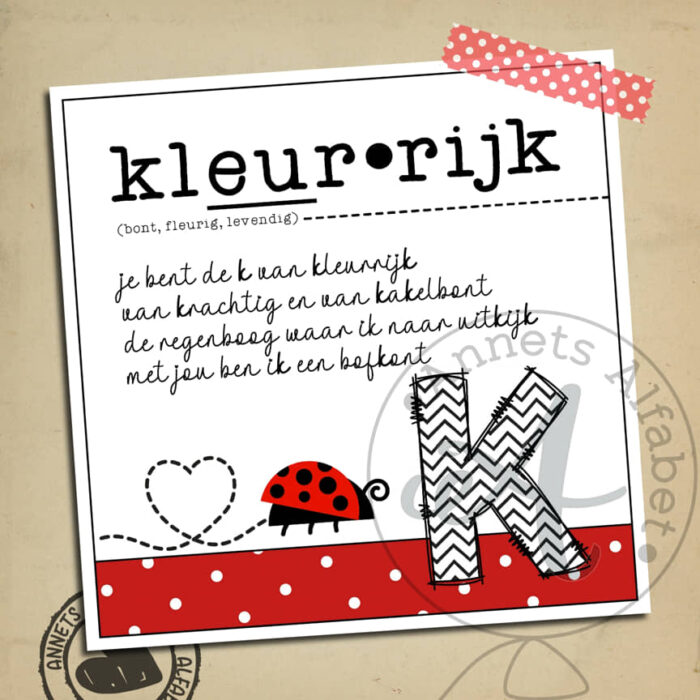 PLAATJES Gedichtjes Letters Ladybug Kleurrijk