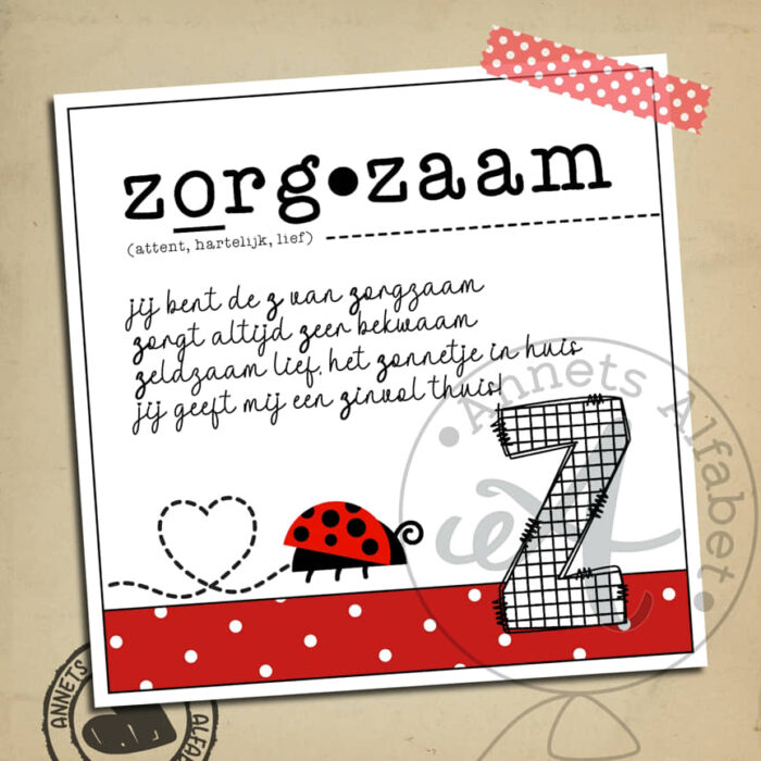 PLAATJES Gedichtjes Letters Ladybug Zorgzaam