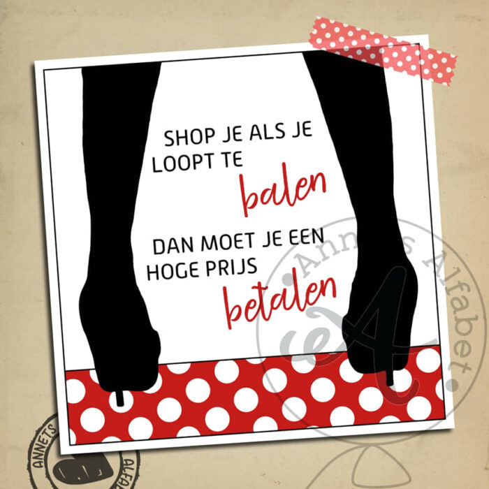 PLAATJES Rijmpjes Shopaholic 01 Balen