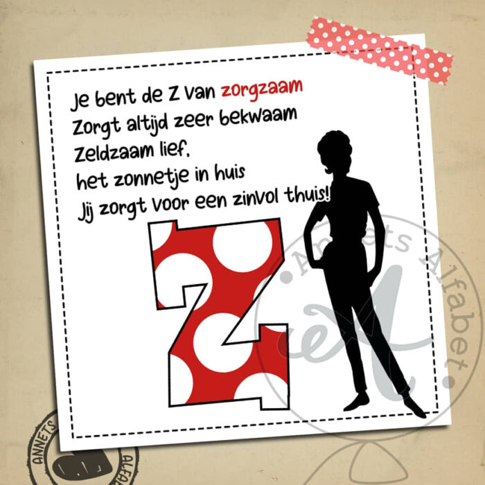 PLAATJES Gedichtjes Letters Lady Zorgzaam