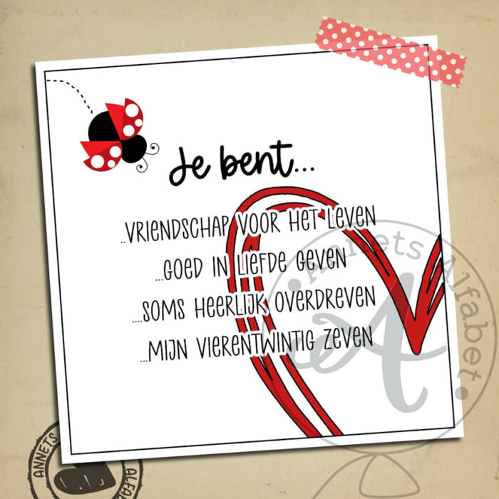 PLAATJES Gedichtjes Liefde Ladybug 04 Vriendschap