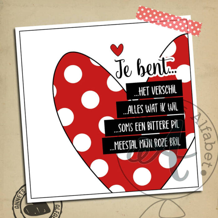 PLAATJES Gedichtjes Liefde Hart 06 Verschil