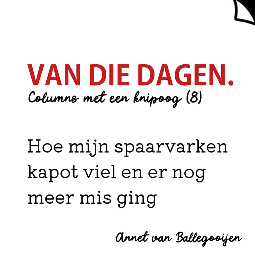 columns met een knipoog 8 - Van die dagen - Annet van Ballegooijen