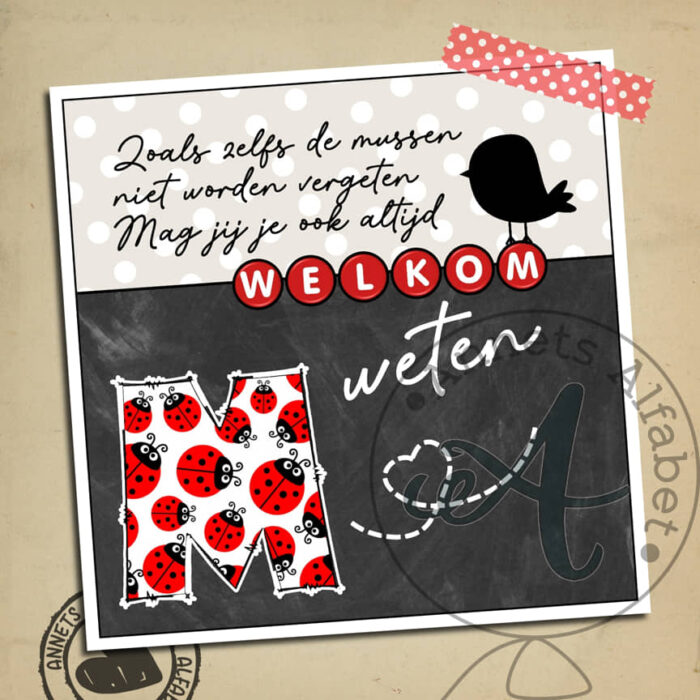 Letters Wees welkom Letter M
