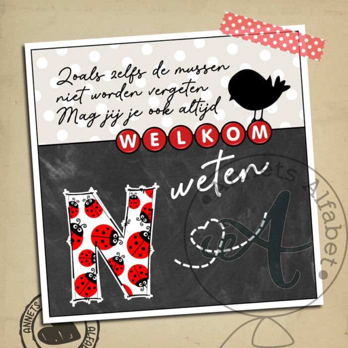 Letters Wees welkom Letter N