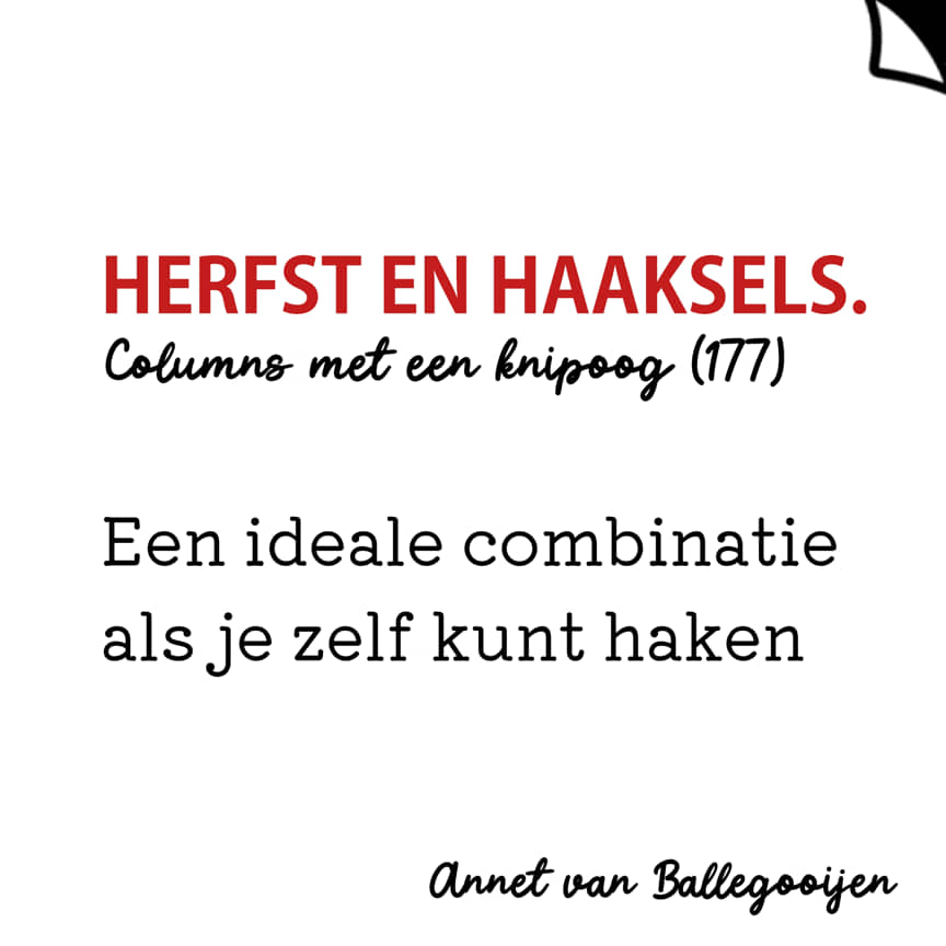 Herfst en haaksels - columns met een knipoog 177 - Annet van Ballegooijen