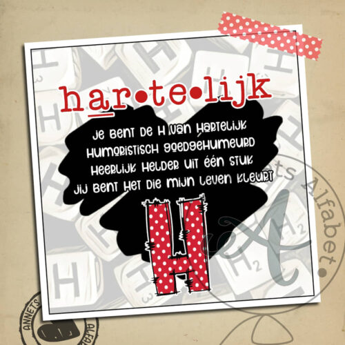 PLAATJES Gedichtjes Alfabet Hart Hartelijk