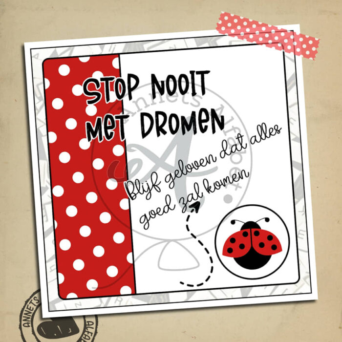 PLAATJES Rijmpjes Stop nooit met dromen