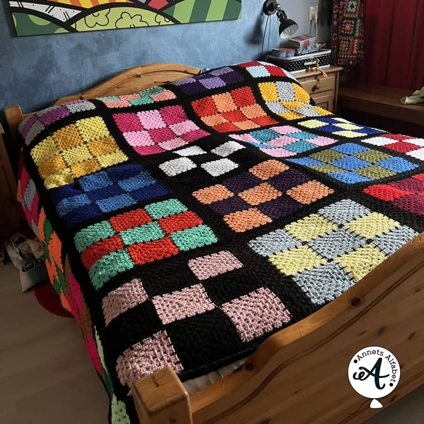 Een patchwork tweepersoonsdeken haakblog 183