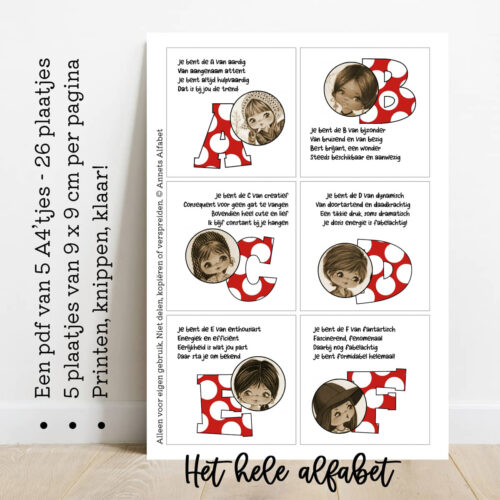 PLAATJES Gedichtjes ABC Serie girl