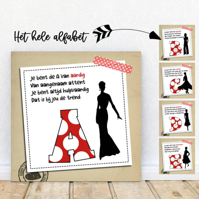 PLAATJES Gedichtjes ABC Serie Girl (26)