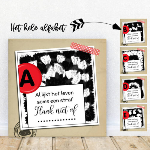 PLAATJES Rijmpjes Alfabet Haak niet af achtergrond zw3