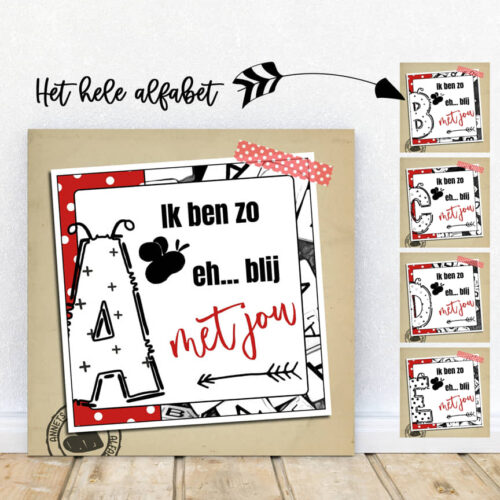 PLAATJES Rijmpjes Letters Blij met jou polkadot c