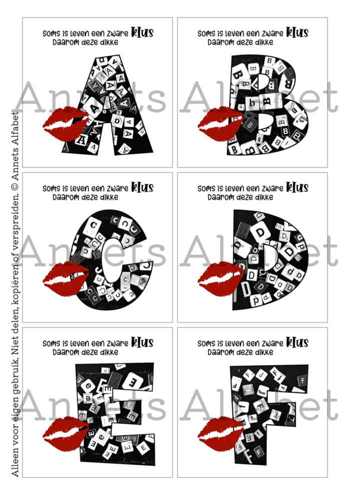 PRINTABLE Letters Rijmpjes Dikke kus (28) - Afbeelding 2