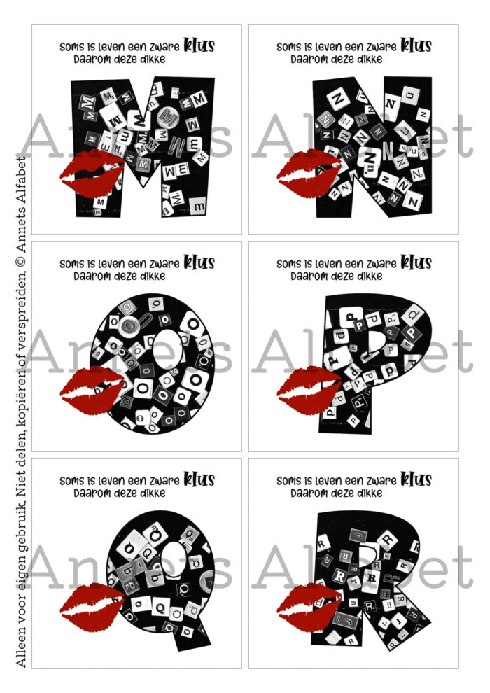 PRINTABLE Letters Rijmpjes Dikke kus (28) - Afbeelding 4