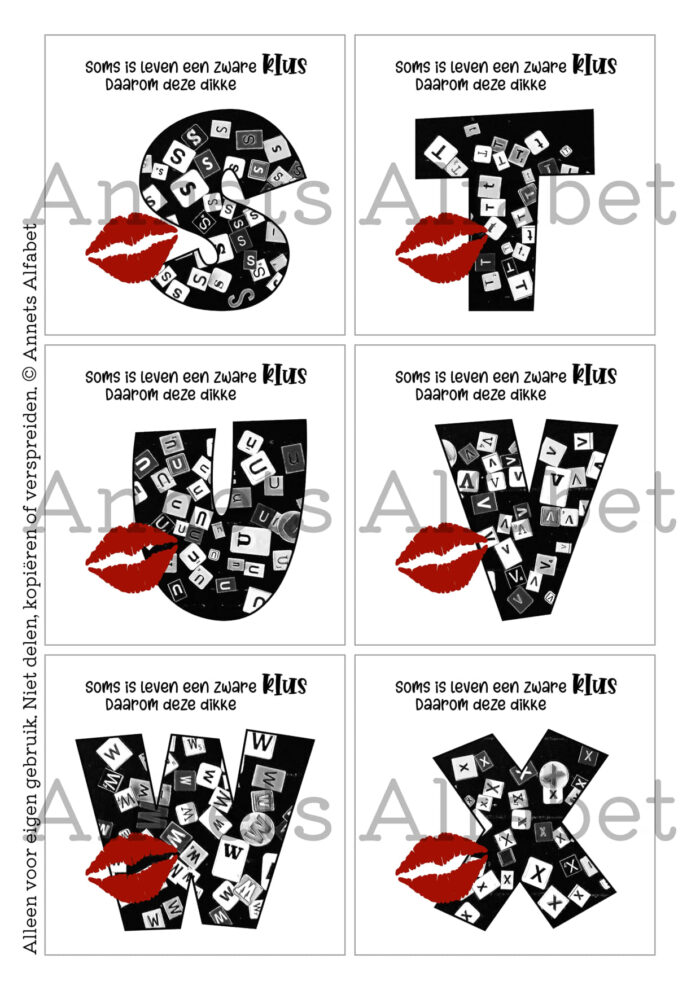 PRINTABLE Letters Rijmpjes Dikke kus (28) - Afbeelding 5