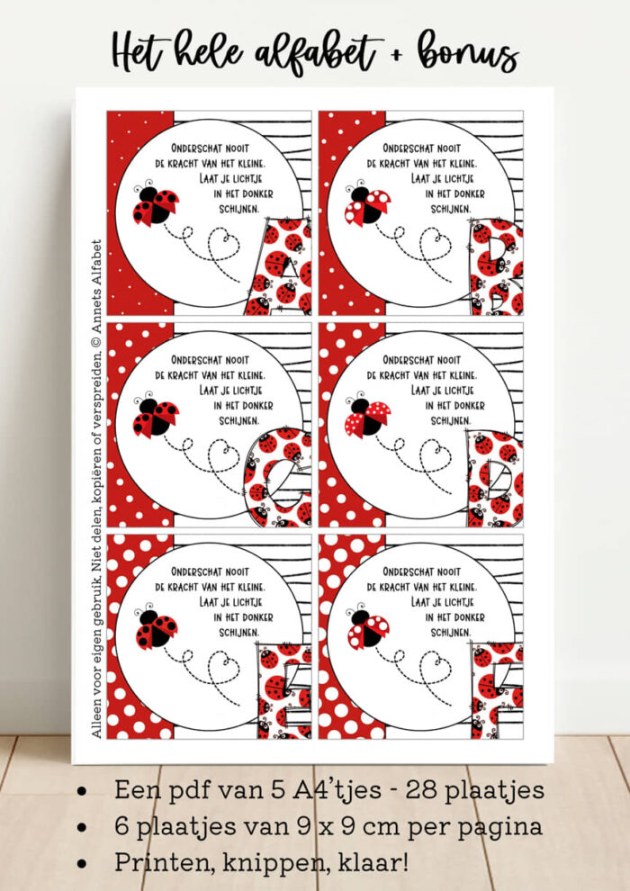 PRINTABLE Letters Rijmpjes Onderschat nooit