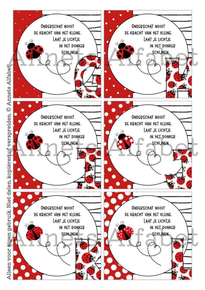 PRINTABLE Letters Rijmpjes Onderschat nooit (28) - Afbeelding 3