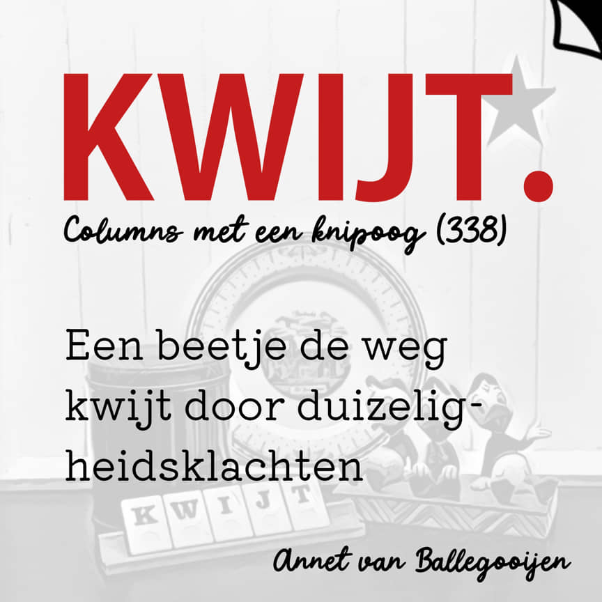 Columns met een knipoog 338 - Kwijt - Annet van Ballegooijen