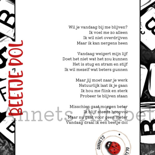 Gedicht Beetje dol mockup - gedachten gedichten - Annets Alfabet