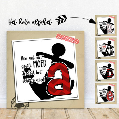 Rijmpjes Letters Goede moed Zwart anker mockup