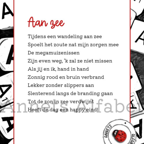 Gedicht Aan zee - gedichten leven - Annets Alfabet watermerk
