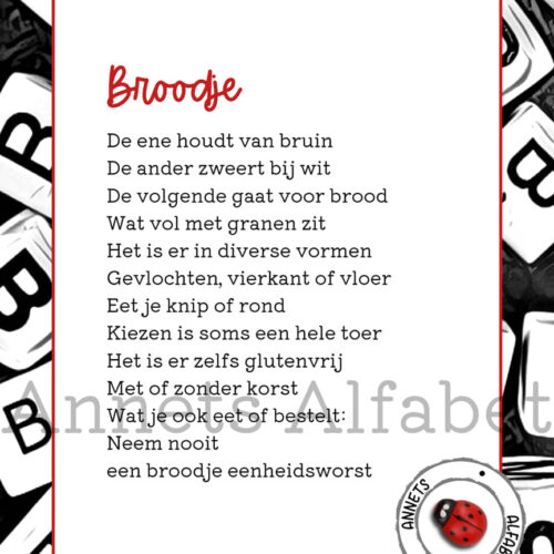 Gedicht Broodje eenheidsworst - gedichten leven wm - Annets Alfabet
