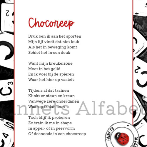 Gedicht Chocoreep - gedichten leven wm - Annets Alfabet