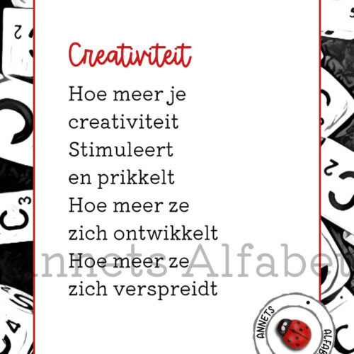 Gedicht Creativiteit - gedachten gedichten watermerk - Annets ALfabet