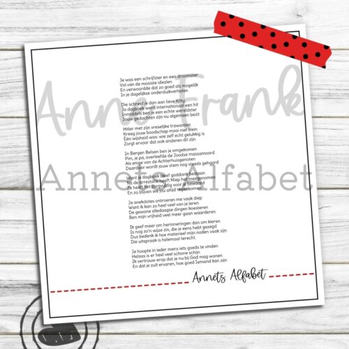 Gedicht Anne Frank - gedichten verdriet